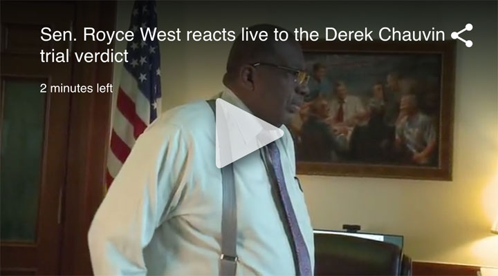 Sen. Royce West reacts live to the Derek Chauvin trial verdict